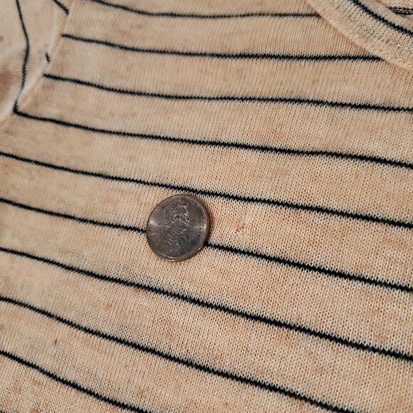 BKE Flax Striped Embroidered Crochet Cuff Long Sleeve Top Womens Size S Orange - Picture 7 of 11